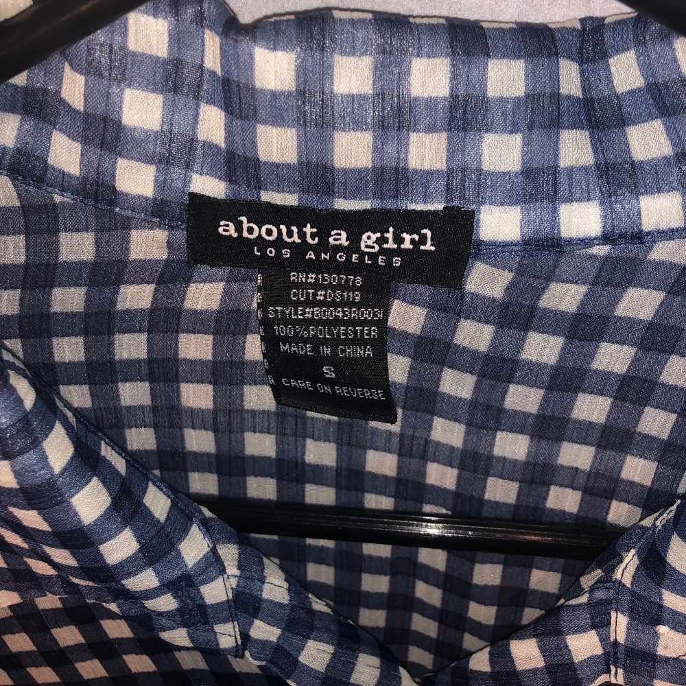 Slightly Sheer Gingham Check Button up - Picture 5 of 7